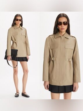 NWT Tory Burch Canvas JACKET WITH WAIST BELT $1,298 8